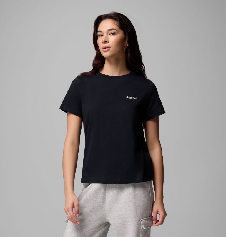 Women's Rolling Bend Graphic T-Shirt, Color: Black, Framed Diamond, image 3