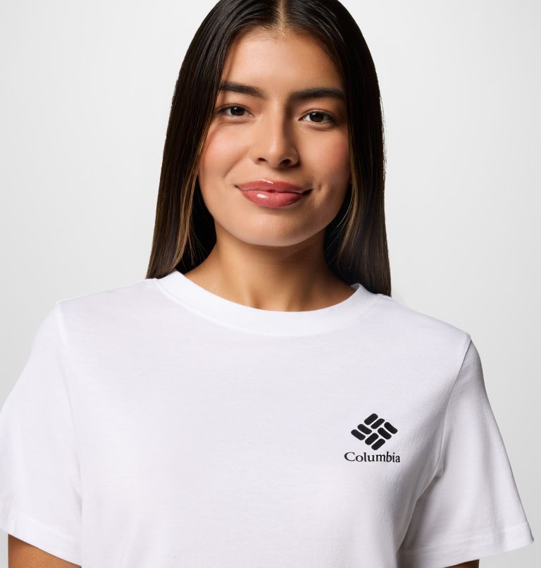 Women's Rolling Bend Graphic T-Shirt, Color: White, Stacked Gem, image 4
