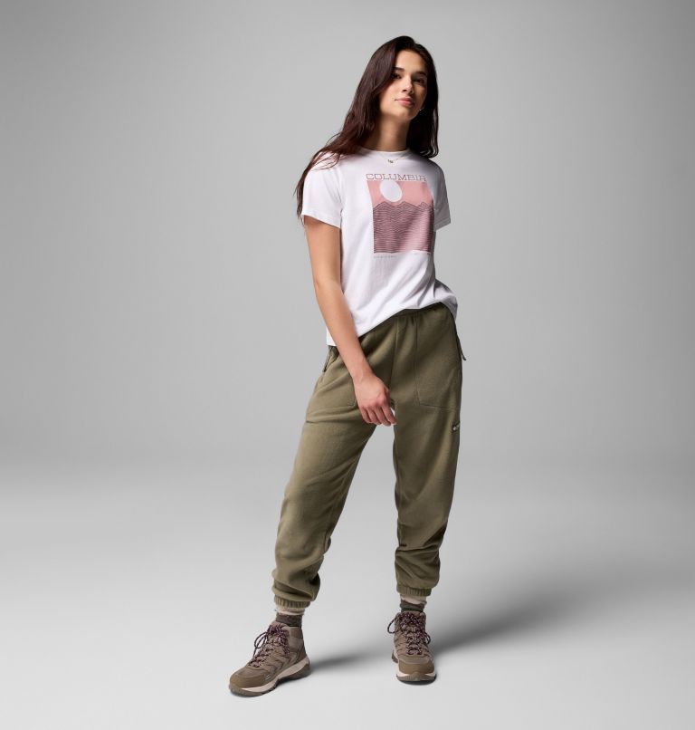 Women's Rolling Bend Graphic T-Shirt, Color: White, Framed Linescape, image 2