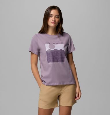 Women's Rolling Bend Graphic T-Shirt, Color: Shale Purple, Framed Linescape, image 11