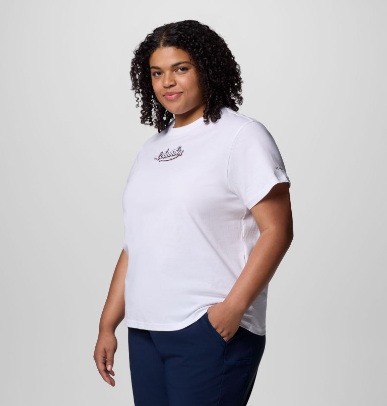Women's Rolling Bend Graphic Short Sleeve Shirt - Plus Size, Color: White, Elevated Script, image 3