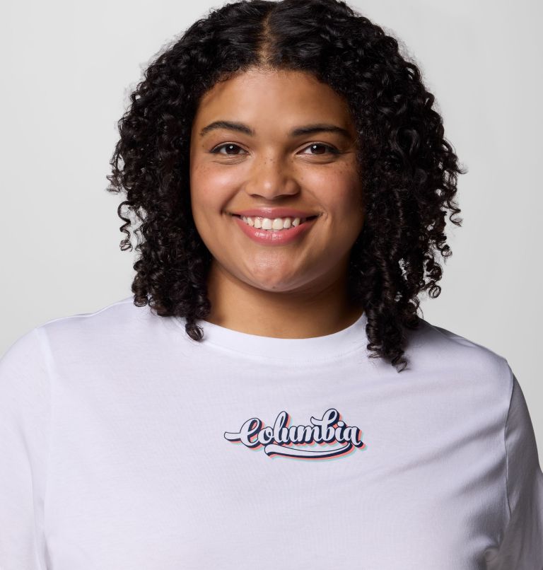 Women's Rolling Bend Graphic Short Sleeve Shirt - Plus Size, Color: White, Elevated Script, image 4