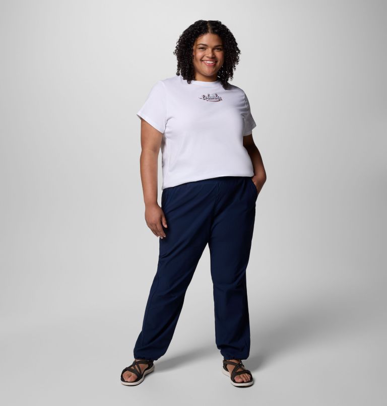 Women's Rolling Bend Graphic Short Sleeve Shirt - Plus Size, Color: White, Elevated Script, image 5