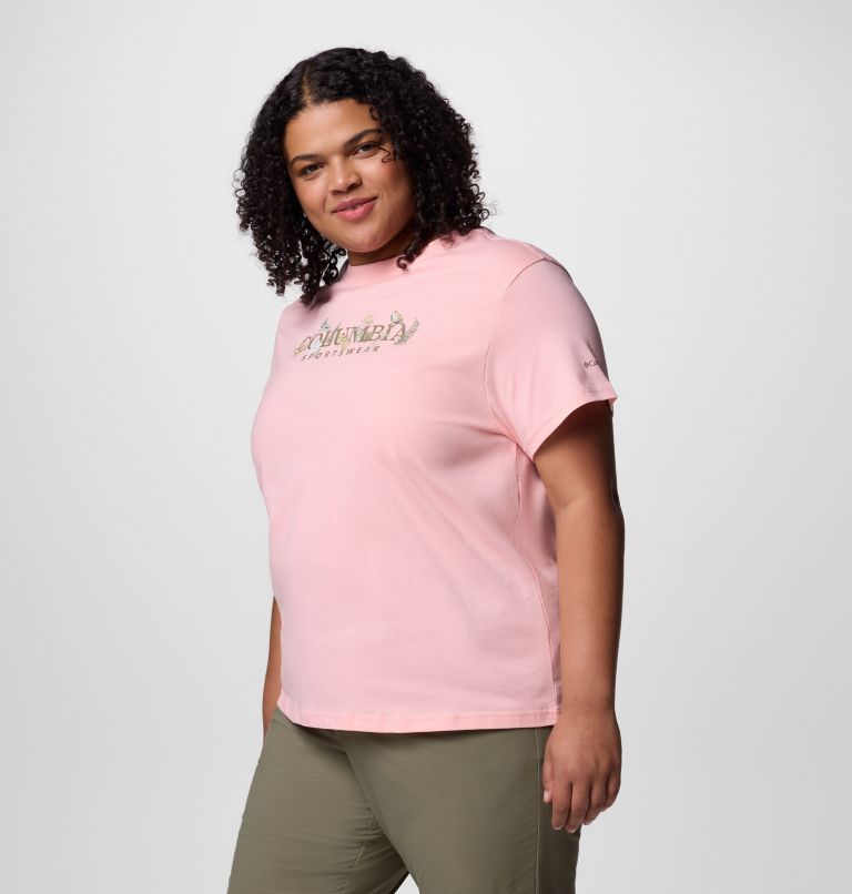 Women's Rolling Bend Graphic Short Sleeve Shirt - Plus Size, Color: Pink Sand, Outback Critters, image 3