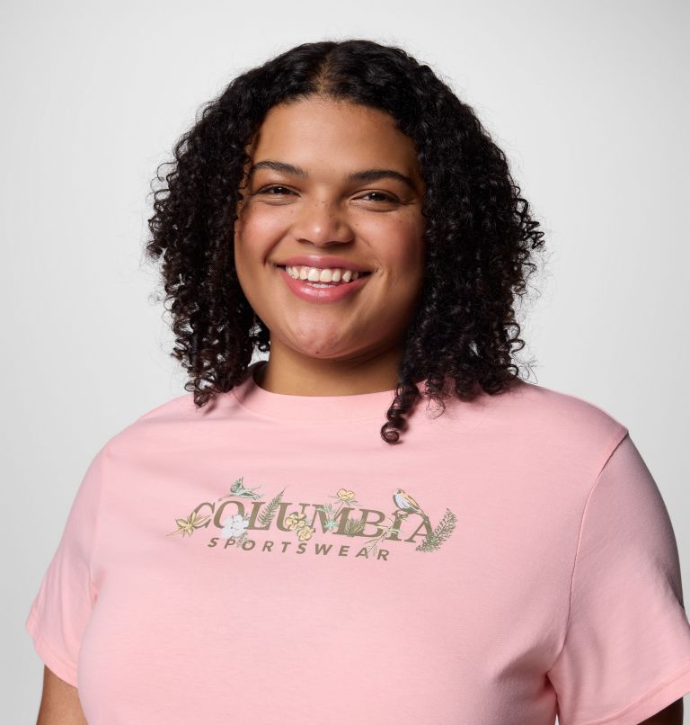 Women's Rolling Bend Graphic Short Sleeve Shirt - Plus Size, Color: Pink Sand, Outback Critters, image 4