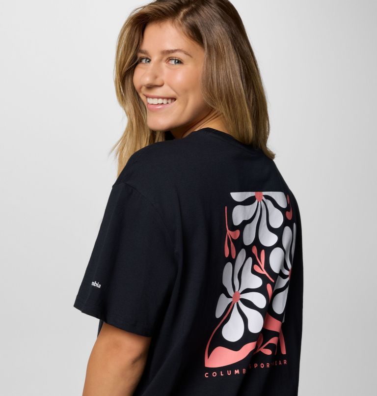Camiseta oversize con estampado Rolling Bend para mujer, Color: Black, Floral Fun, image 5