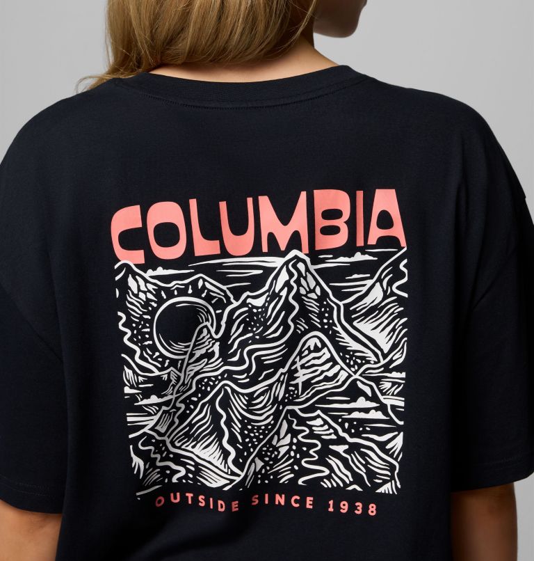 Women's Rolling Bend Graphic Oversized T-Shirt, Color: Black, Mountainview, image 6
