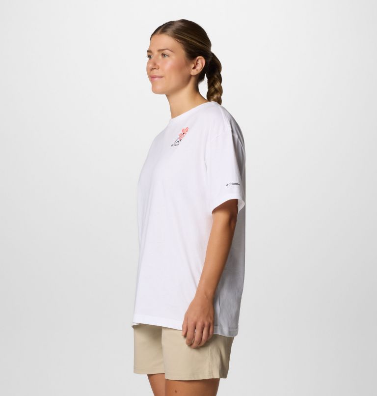 Camiseta oversize con estampado Rolling Bend para mujer, Color: White, Floral Fun, image 3