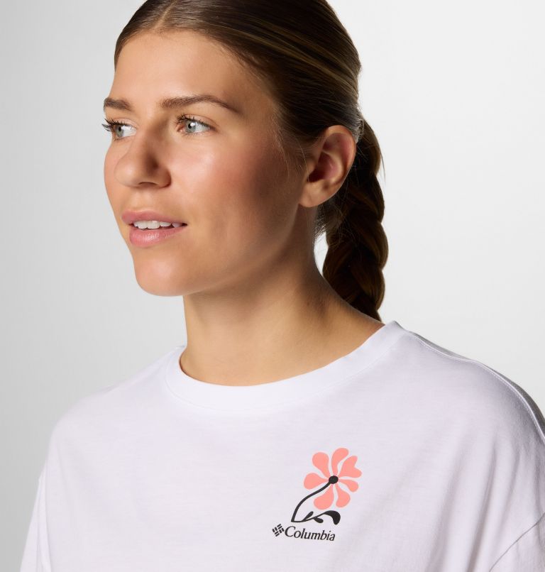 Camiseta oversize con estampado Rolling Bend para mujer, Color: White, Floral Fun, image 4