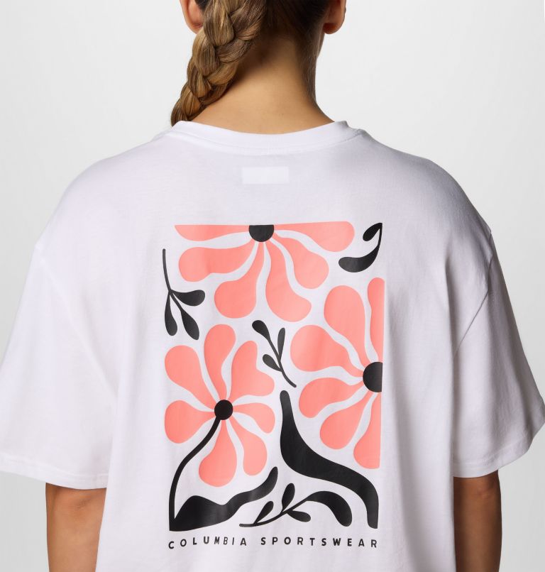 Camiseta oversize con estampado Rolling Bend para mujer, Color: White, Floral Fun, image 5