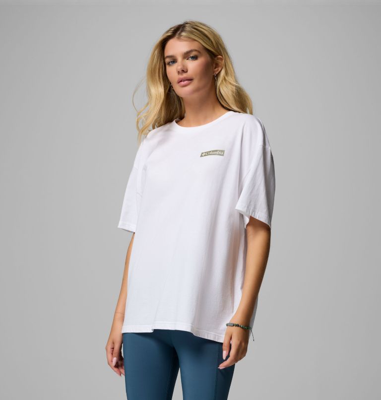 Femme T-shirt ample à imprimé graphique Rolling Bend, Color: White, Mountainview, image 4