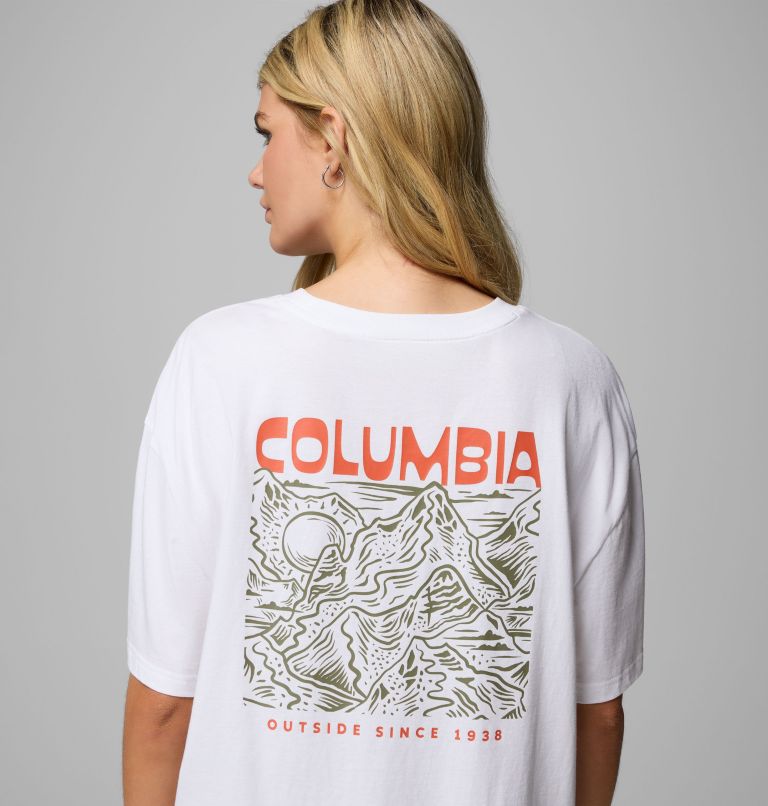 Femme T-shirt ample à imprimé graphique Rolling Bend, Color: White, Mountainview, image 6
