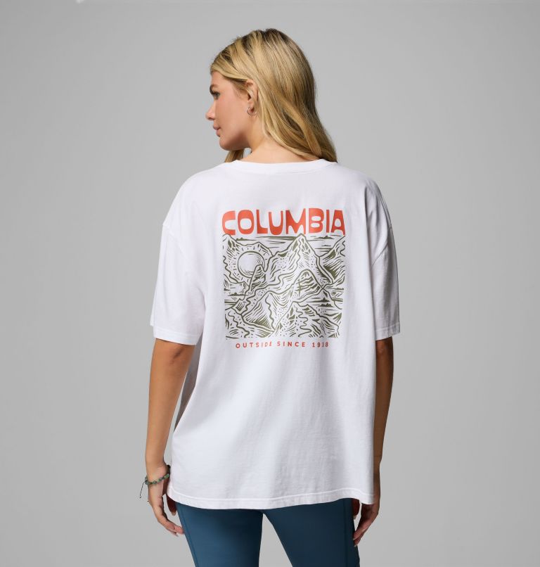 Femme T-shirt ample à imprimé graphique Rolling Bend, Color: White, Mountainview, image 3
