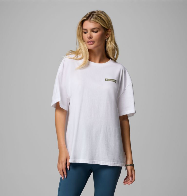 Femme T-shirt ample à imprimé graphique Rolling Bend, Color: White, Mountainview, image 1