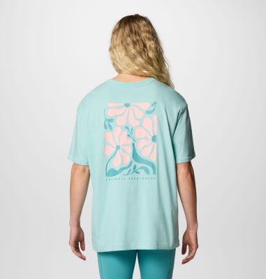 Women's Rolling Bend Graphic Oversized T-Shirt, Color: Spray, Floral Fun, image 1