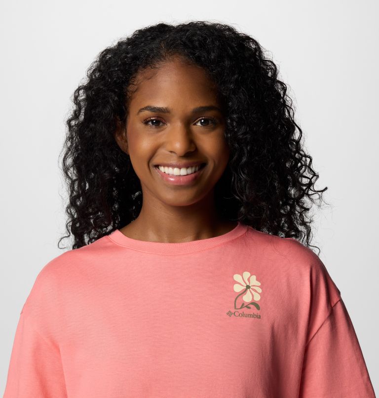 Women's Rolling Bend Graphic Oversized T-Shirt, Color: Alpenglow, Floral Fun, image 4