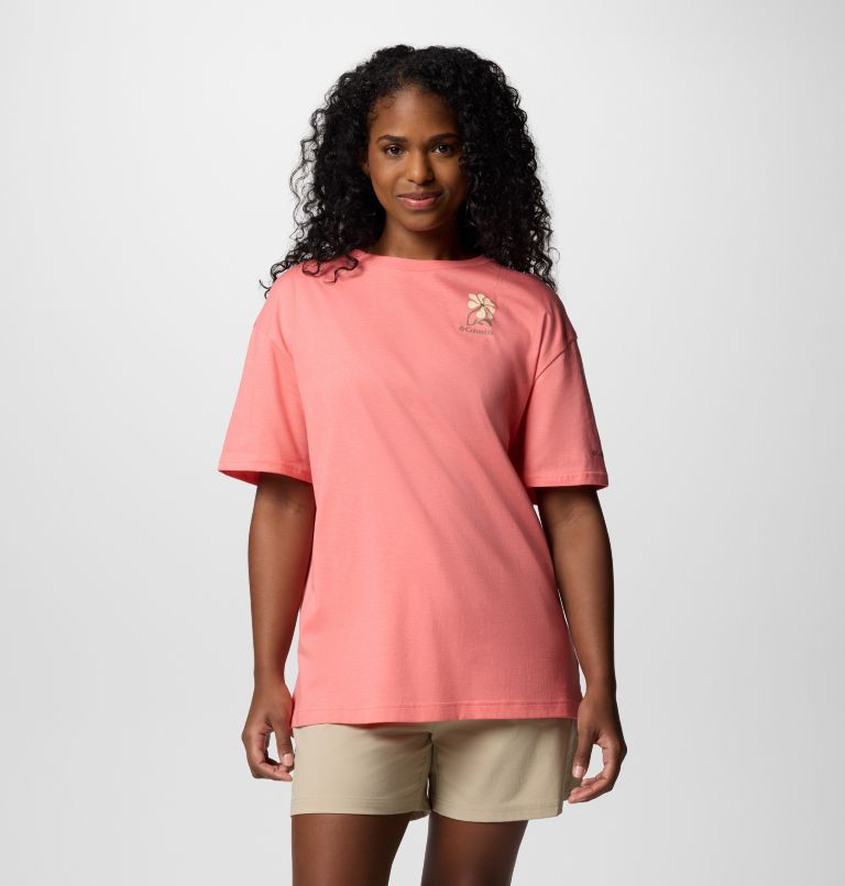 Women's Rolling Bend Graphic Oversized T-Shirt, Color: Alpenglow, Floral Fun, image 2