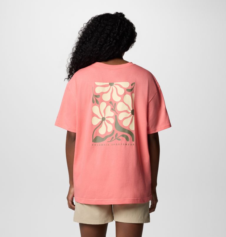Women's Rolling Bend Graphic Oversized T-Shirt, Color: Alpenglow, Floral Fun, image 1