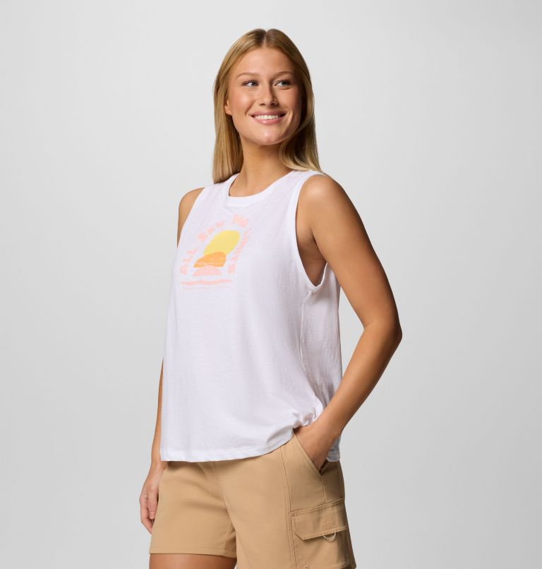 Women's Ruby Springs Graphic Tank, Color: White, No Limits, image 3
