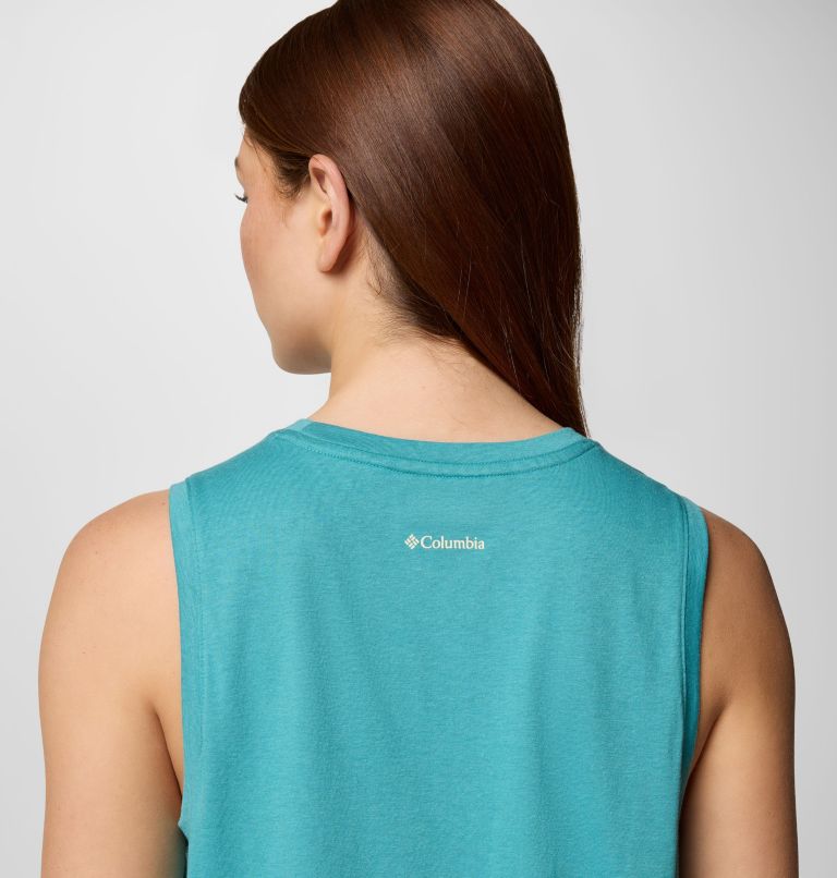 Women's Ruby Springs Graphic Tank, Color: Teal, Botanical Gem, image 5