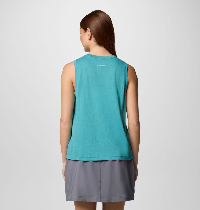 Women's Ruby Springs Graphic Tank, Color: Teal, Botanical Gem, image 2