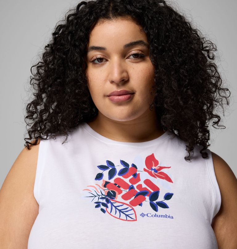 Women's Ruby Springs Graphic Tank - Plus Size, Color: White, Botanical Gem, image 4