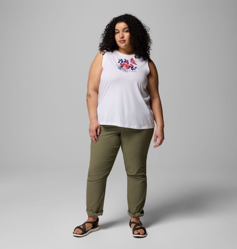 Women's Ruby Springs Graphic Tank - Plus Size, Color: White, Botanical Gem, image 6