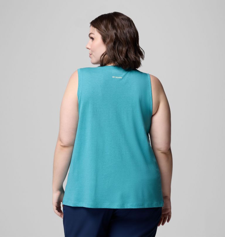 Women's Ruby Springs Graphic Tank - Plus Size, Color: Teal, Botanical Gem, image 2