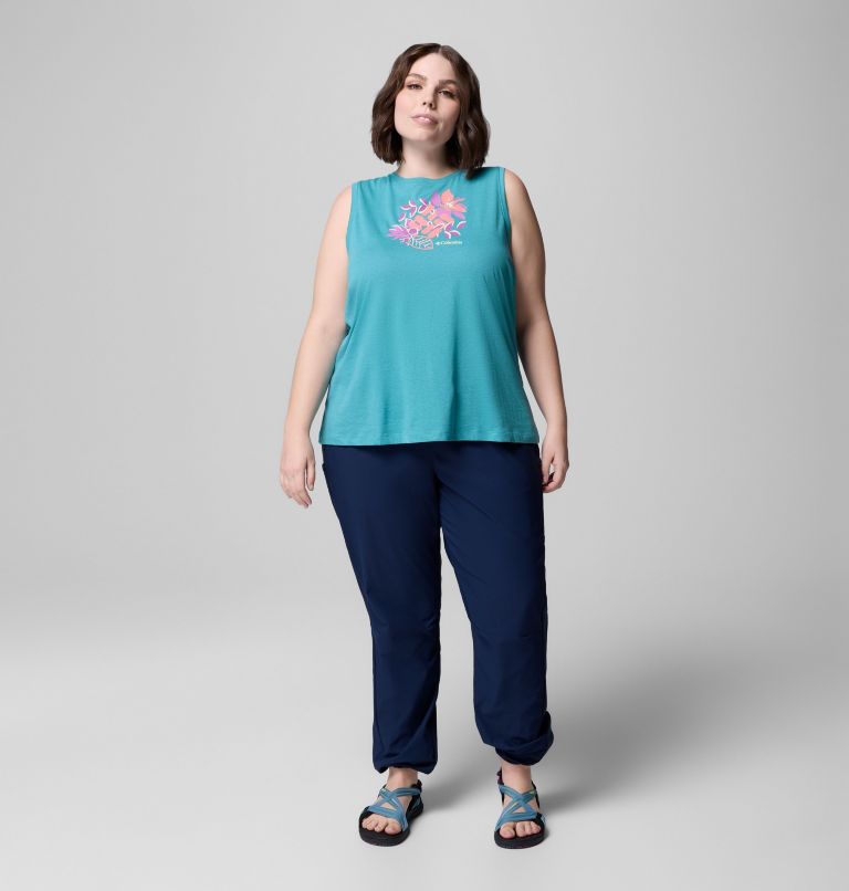 Women's Ruby Springs Graphic Tank - Plus Size, Color: Teal, Botanical Gem, image 6