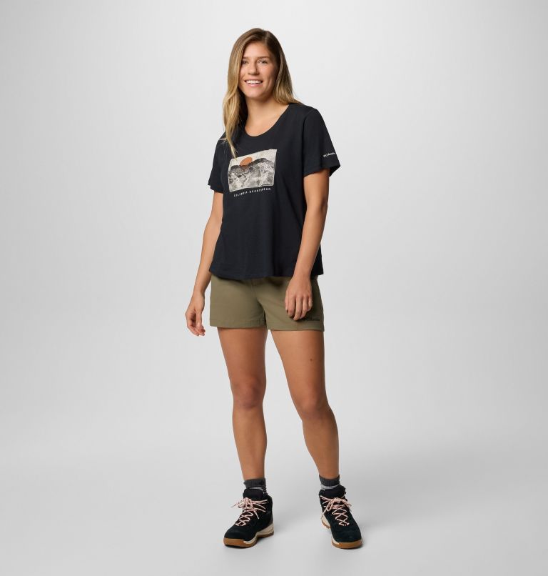 Women's Ruby Springs Graphic Scoop Neck Technical T-Shirt, Color: Black, Wanderlust, image 5