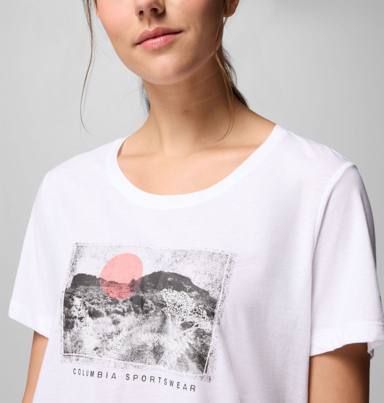 Camiseta técnica con cuello redondo y estampado Ruby Springs para mujer, Color: White, Wanderlust, image 4