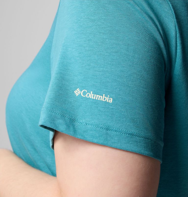 Women's Ruby Springs Graphic Scoop Neck Short Sleeve Shirt - Plus Size, Color: Teal, Botanical Gem, image 5