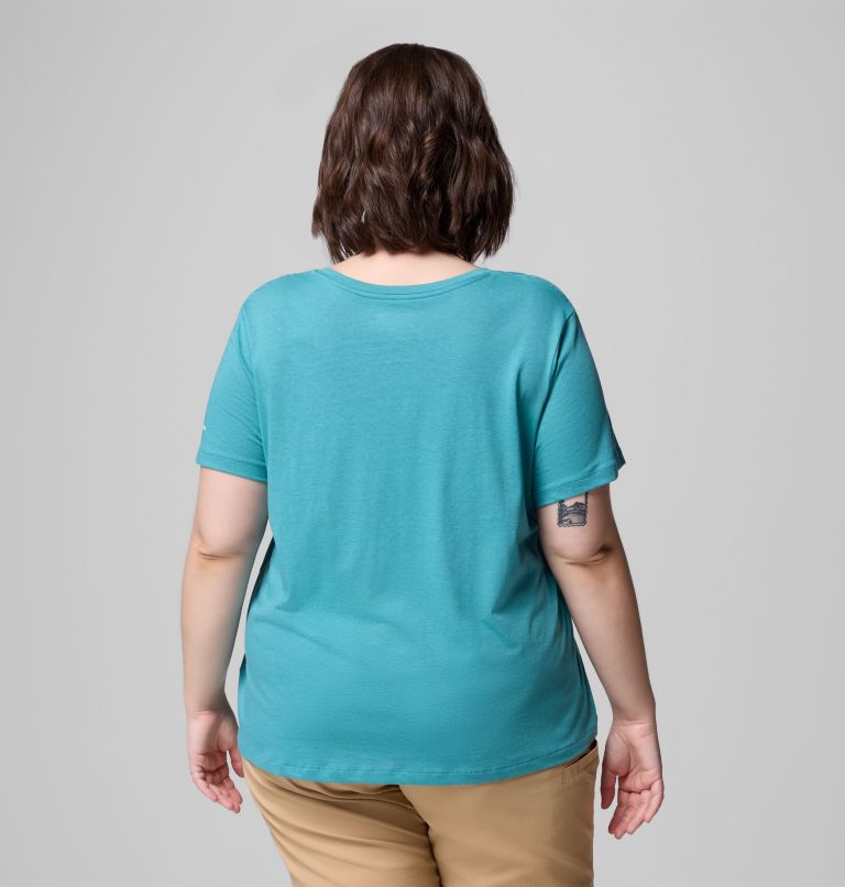 Women's Ruby Springs Graphic Scoop Neck Short Sleeve Shirt - Plus Size, Color: Teal, Botanical Gem, image 2
