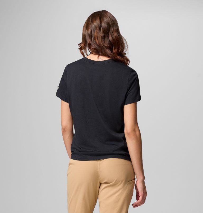 Women's Ruby Springs Graphic Fitted Short Sleeve Shirt, Color: Black, Get Hiked, image 3