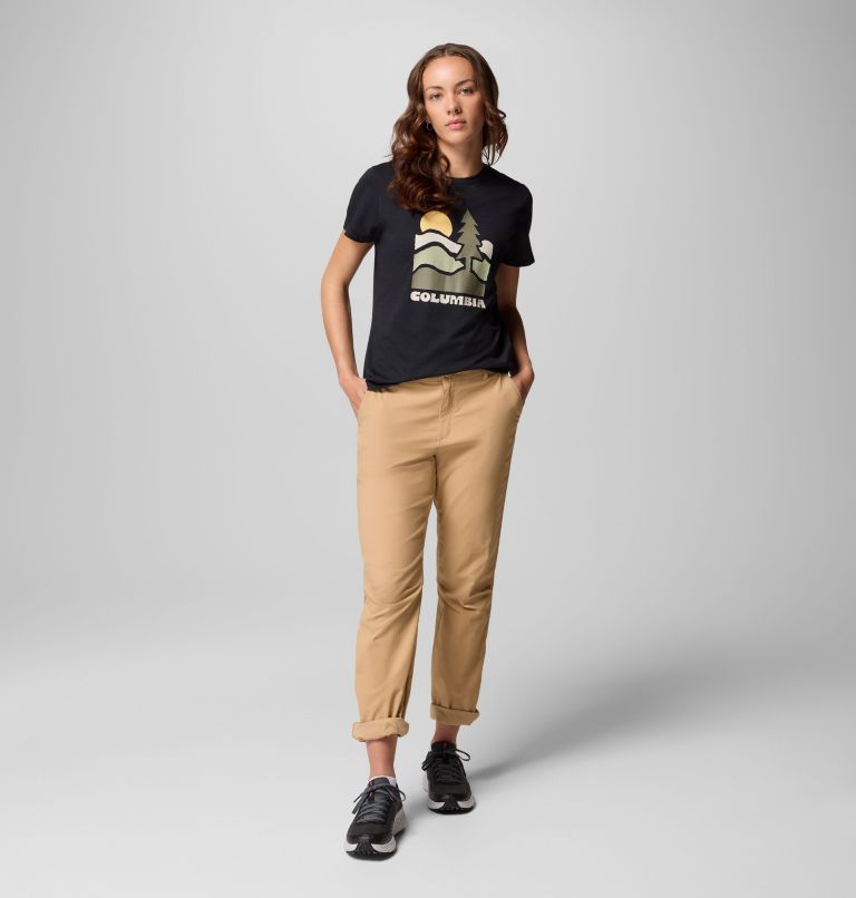 Women's Ruby Springs Graphic Fitted Short Sleeve Shirt, Color: Black, Get Hiked, image 2