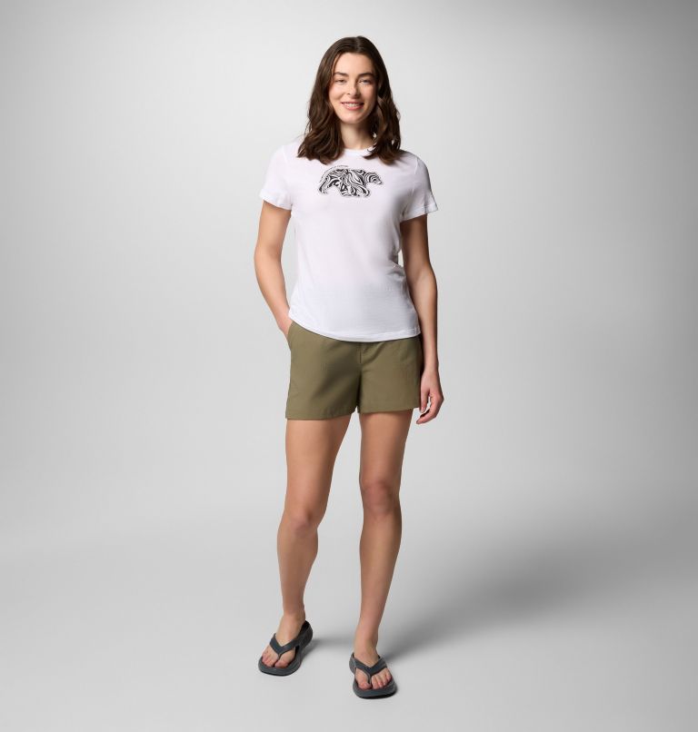 Camiseta técnica ajustada con estampado Ruby Springs para mujer, Color: White, Bearly Swirl, image 5