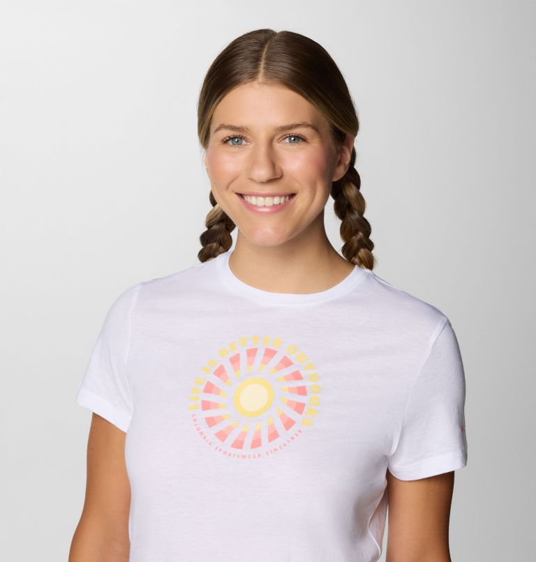 Women's Ruby Springs Graphic Fitted Short Sleeve Shirt, Color: White, Outdoor Life, image 4