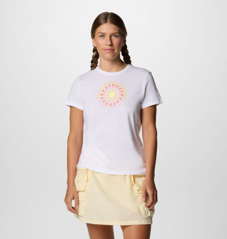 Women's Ruby Springs Graphic Fitted Short Sleeve Shirt, Color: White, Outdoor Life, image 1