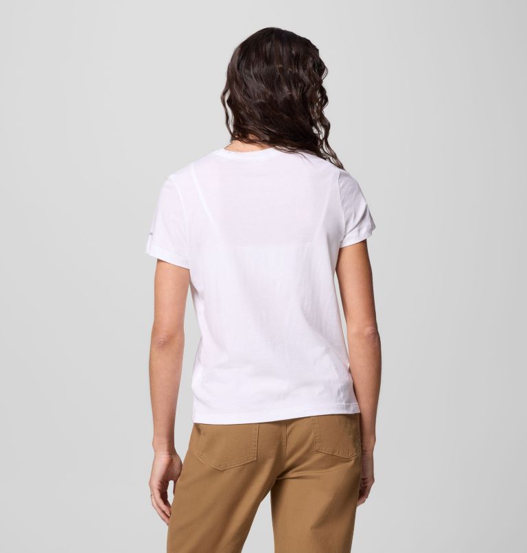 Women's Ruby Springs Graphic Fitted Short Sleeve Shirt, Color: White, Get Hiked, image 3