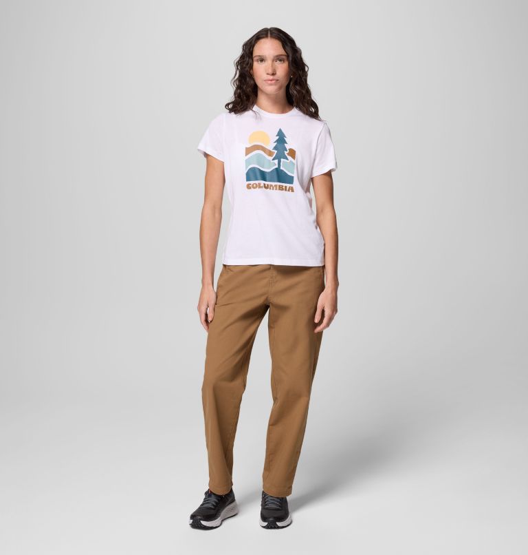 Women's Ruby Springs Graphic Fitted Short Sleeve Shirt, Color: White, Get Hiked, image 2