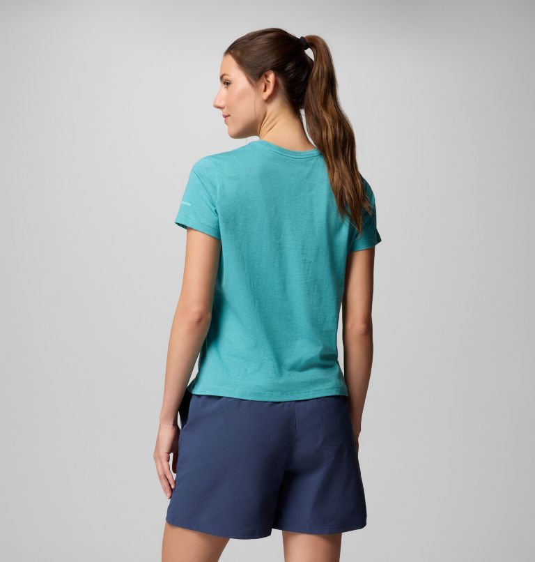 Women's Ruby Springs Graphic Fitted T-Shirt, Color: Teal, Bearly Swirl, image 2