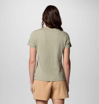 Women's Ruby Springs Graphic Fitted T-Shirt, Color: Safari, Bearly Swirl, image 22