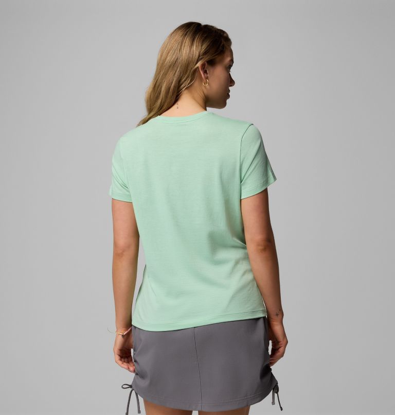 Women's Ruby Springs Graphic Fitted T-Shirt, Color: New Mint, Get Hiked, image 3