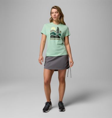 Women's Ruby Springs Graphic Fitted T-Shirt, Color: New Mint, Get Hiked, image 8