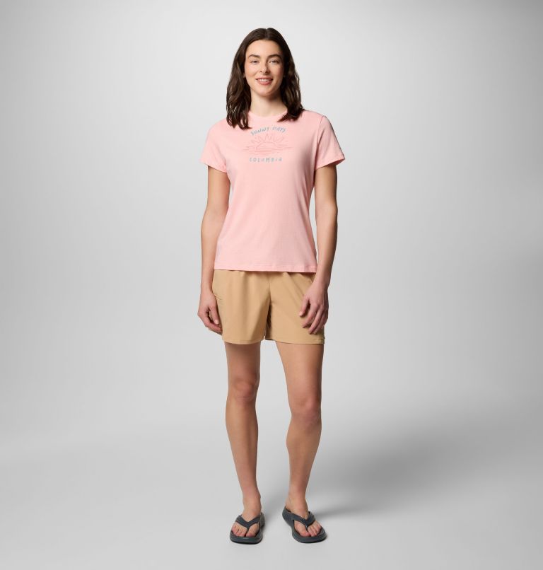 Women's Ruby Springs Graphic Fitted Technical T-Shirt, Color: Pink Sand, Ready For Rays, image 5