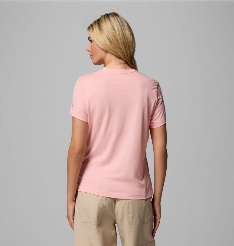 Women's Ruby Springs Graphic Fitted T-Shirt, Color: Pink Sand, Get Hiked, image 3