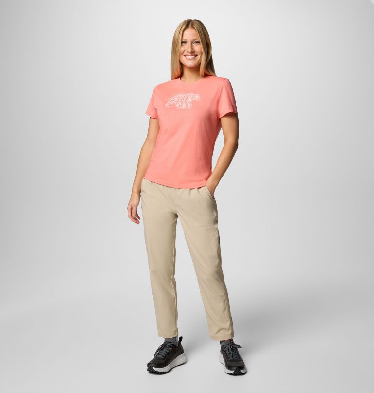 Women's Ruby Springs Graphic Fitted Technical T-Shirt, Color: Alpenglow, Bearly Swirl, image 5