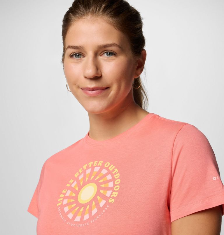 Women's Ruby Springs Graphic Fitted Short Sleeve Shirt, Color: Alpenglow, Outdoor Life, image 4