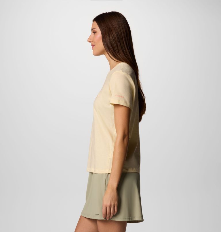 Women's Ruby Springs Graphic Fitted Short Sleeve Shirt, Color: Lemon Wash, Outdoor Life, image 3