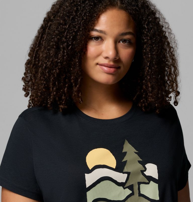 Women's Ruby Springs Graphic Fitted Short Sleeve Shirt - Plus Size, Color: Black, Get Hiked, image 5